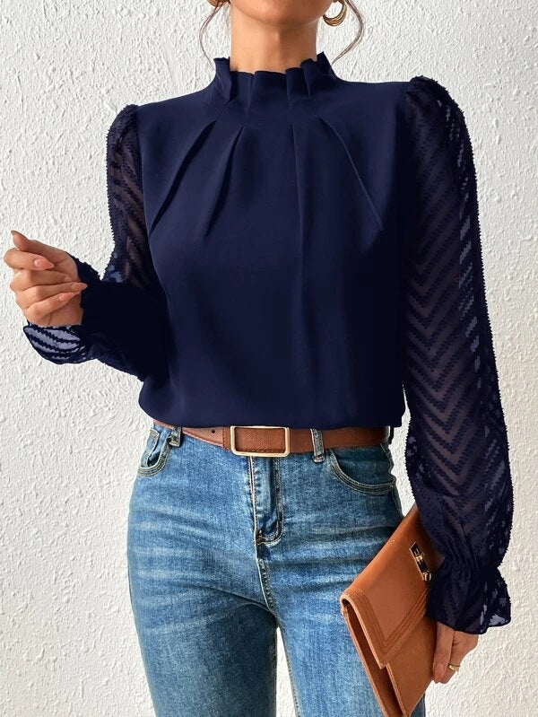 Ashley - Elegante blusa de manga larga para señora