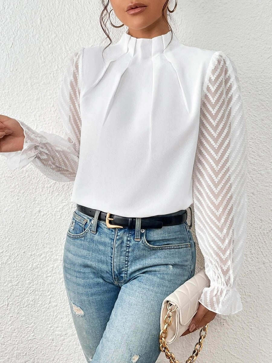 Ashley - Elegante blusa de manga larga para señora