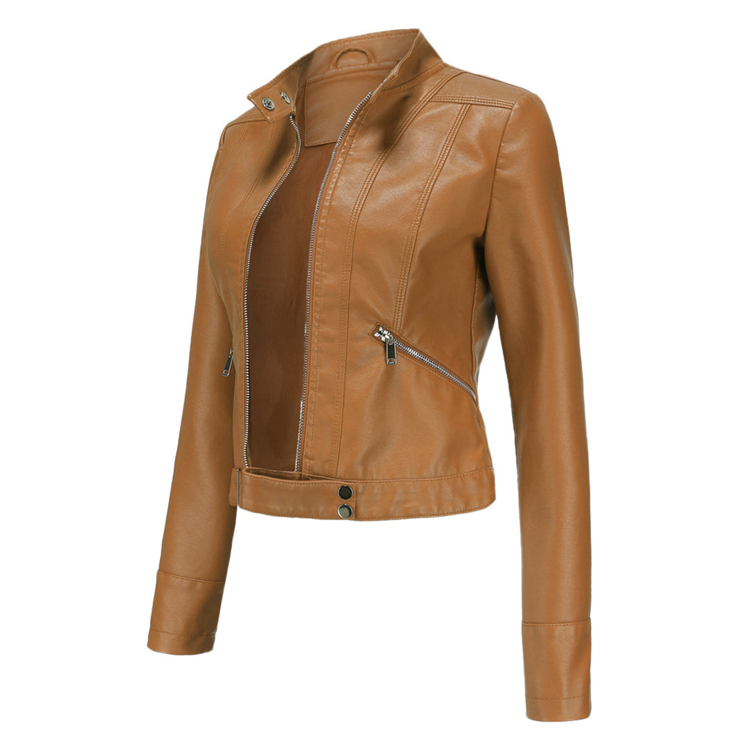 OXANA - Elegante chaqueta corta de piel para mujer