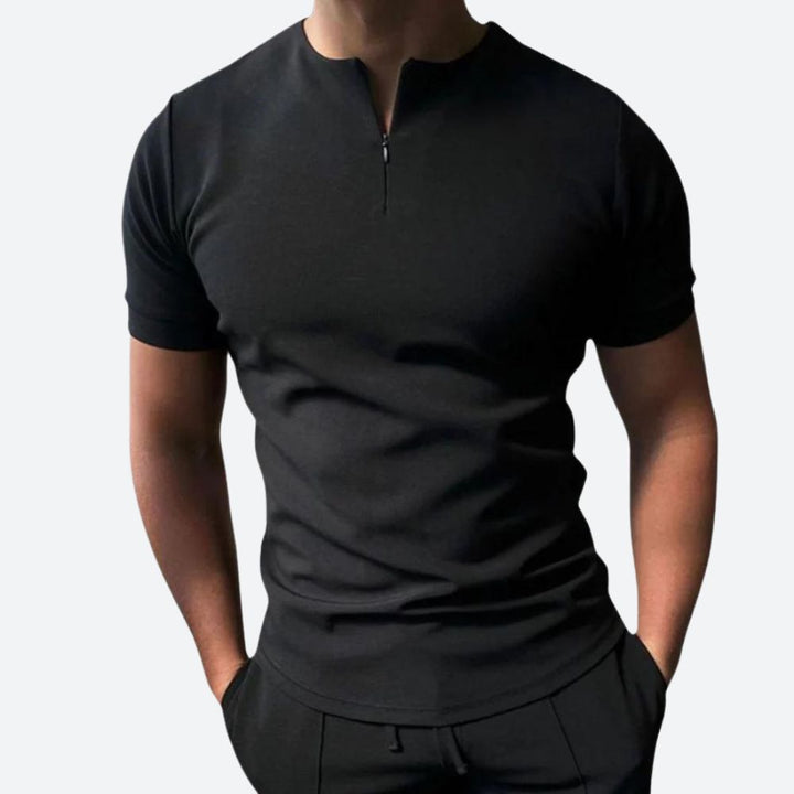 Elegante Camiseta Casual con Cremallera para Hombre - Oscar