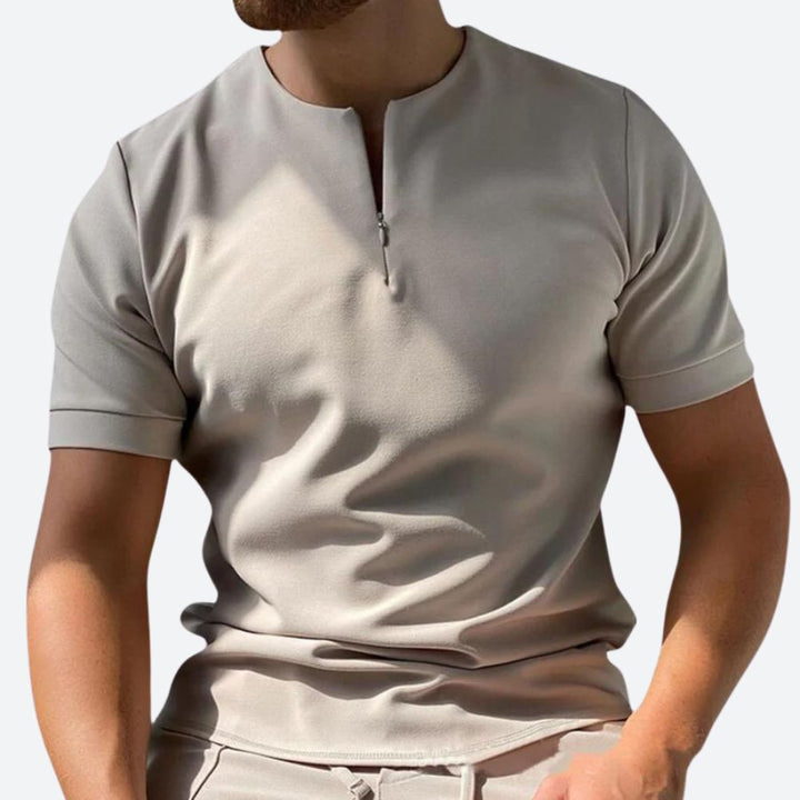 Elegante Camiseta Casual con Cremallera para Hombre - Oscar
