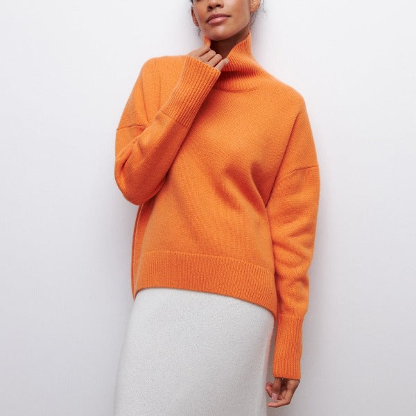 Estelle - Elegante jersey de cuello alto para los días con estilo