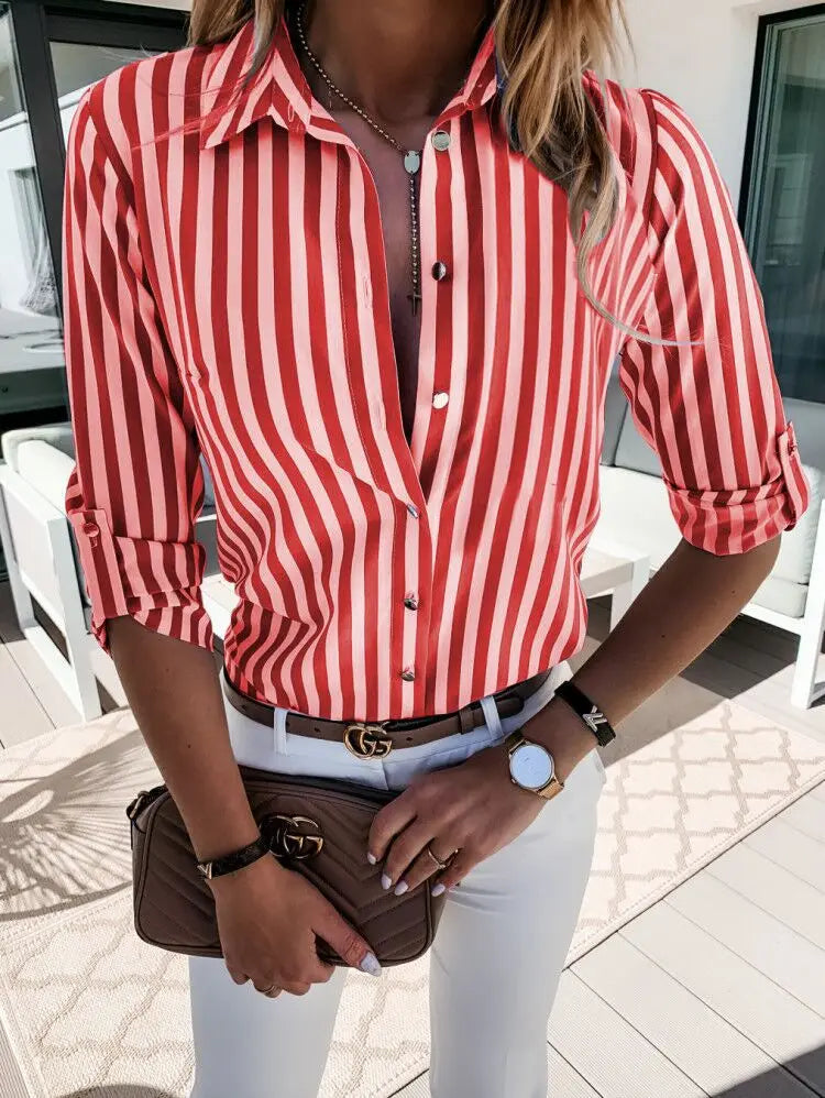 Fleur - Elegante blusa informal de rayas para mujer