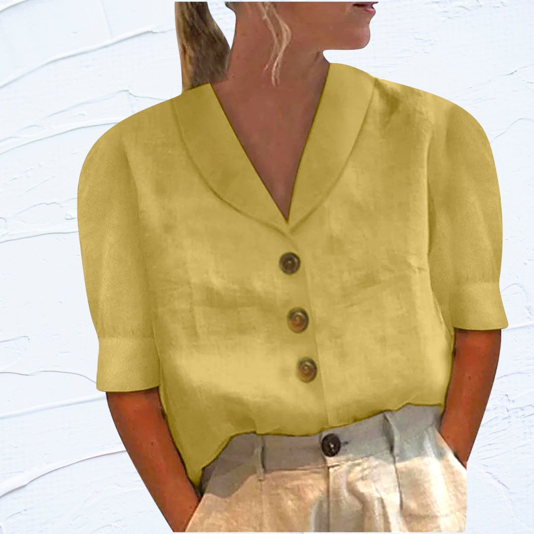 Arabella - Elegante camiseta de algodón y lino para la mujer moderna