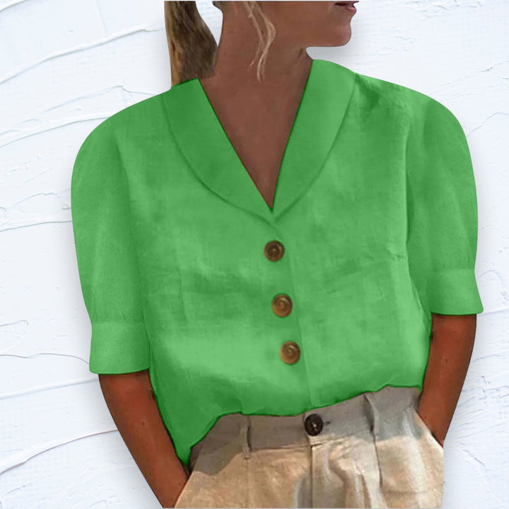 Arabella - Elegante camiseta de algodón y lino para la mujer moderna