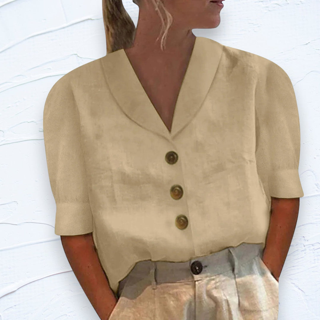 Arabella - Elegante camiseta de algodón y lino para la mujer moderna