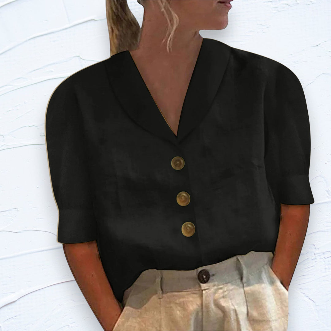 Arabella - Elegante camiseta de algodón y lino para la mujer moderna