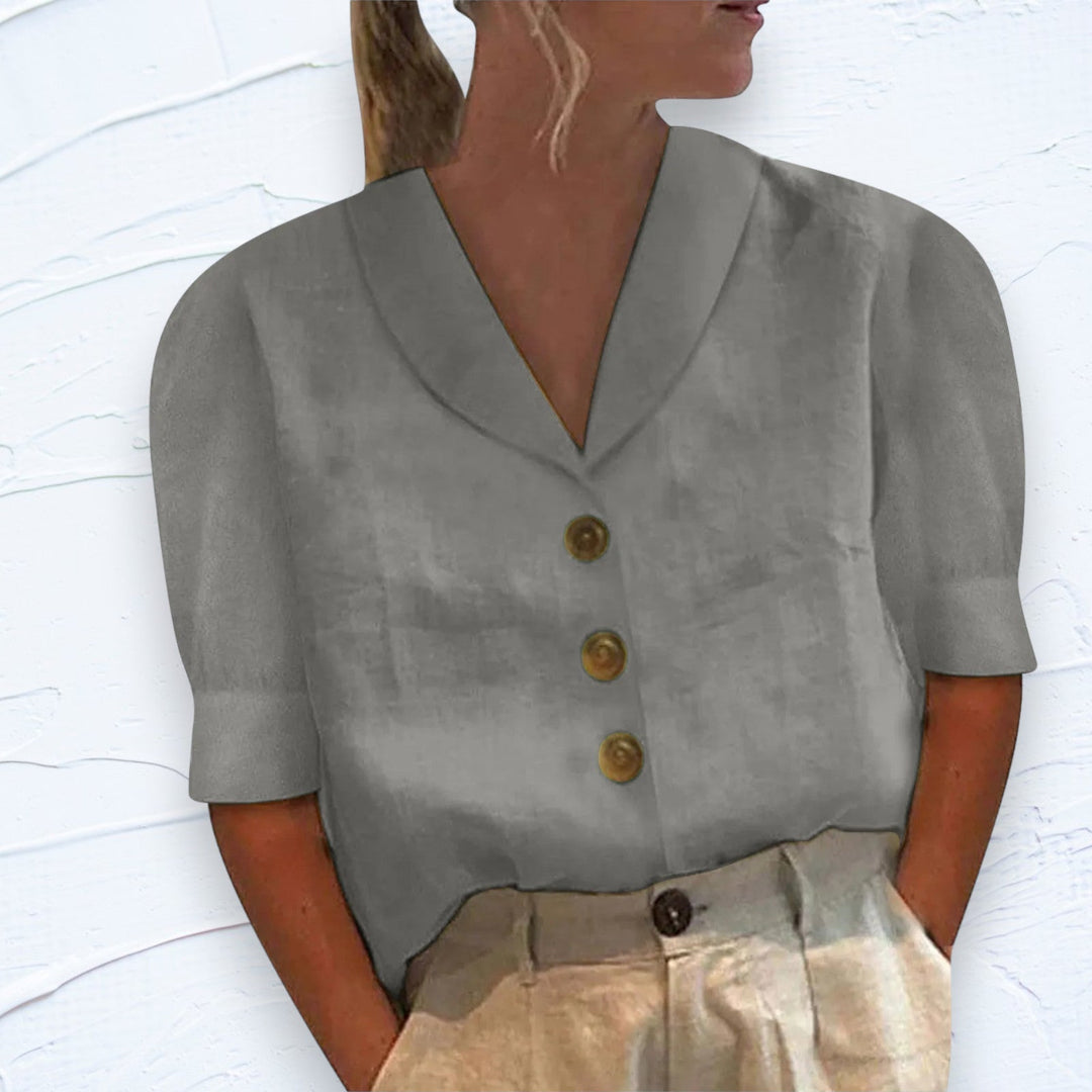 Arabella - Elegante camiseta de algodón y lino para la mujer moderna
