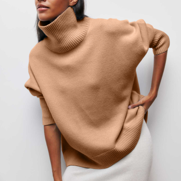 Estelle - Elegante jersey de cuello alto para los días con estilo