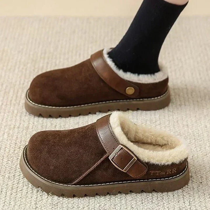 Macie - Zapatillas de otoño de lujo con forro de piel sedosa para mujer
