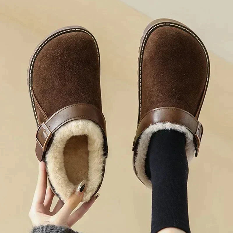 Macie - Zapatillas de otoño de lujo con forro de piel sedosa para mujer