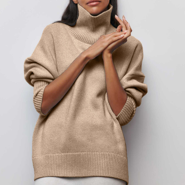 Estelle - Elegante jersey de cuello alto para los días con estilo