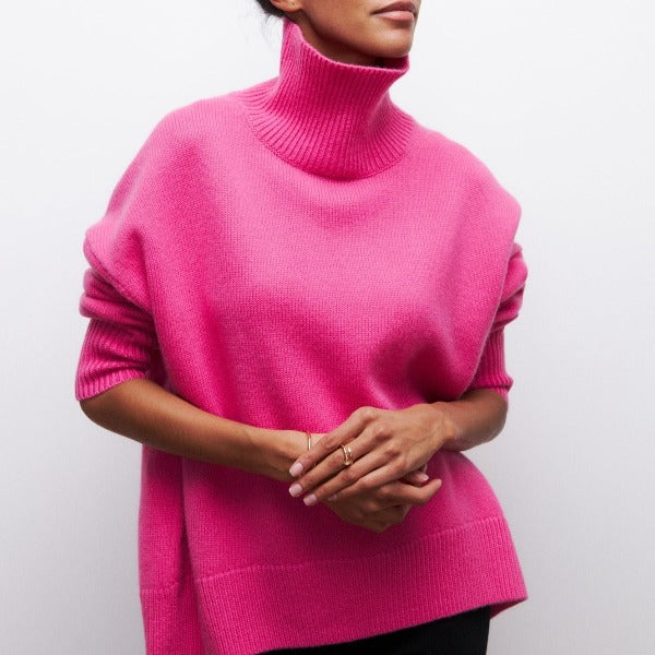 Estelle - Elegante jersey de cuello alto para los días con estilo