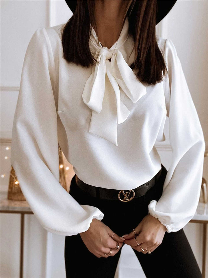 Elegante blusa de mujer con detalle de lazo - Colección Grace