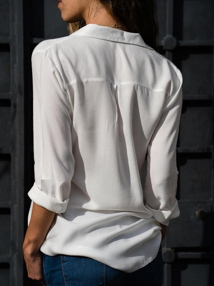 Quincy - Elegante blusa de manga larga para mujer