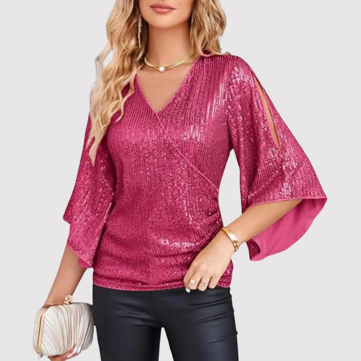 Susan - Top de lentejuelas chic y cómodo para mujer