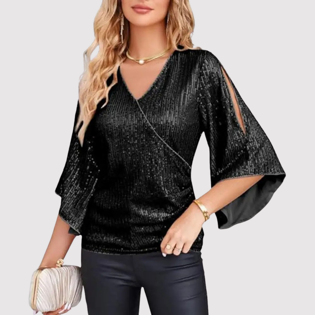 Susan - Top de lentejuelas chic y cómodo para mujer