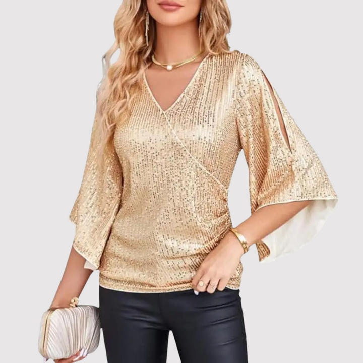 Susan - Top de lentejuelas chic y cómodo para mujer