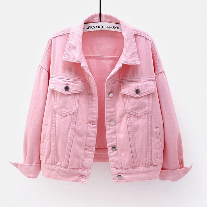 Aurelia - Elegante y cómoda chaqueta vaquera rosa para señora