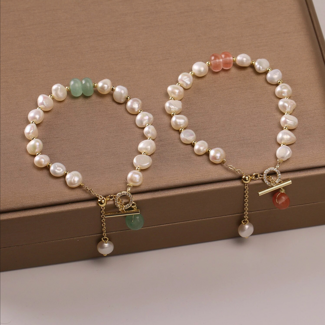 Bailey - Elegante pulsera de perlas de agua dulce para mujer