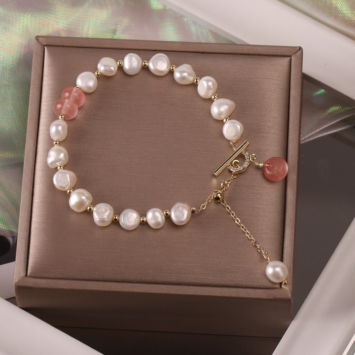 Bailey - Elegante pulsera de perlas de agua dulce para mujer