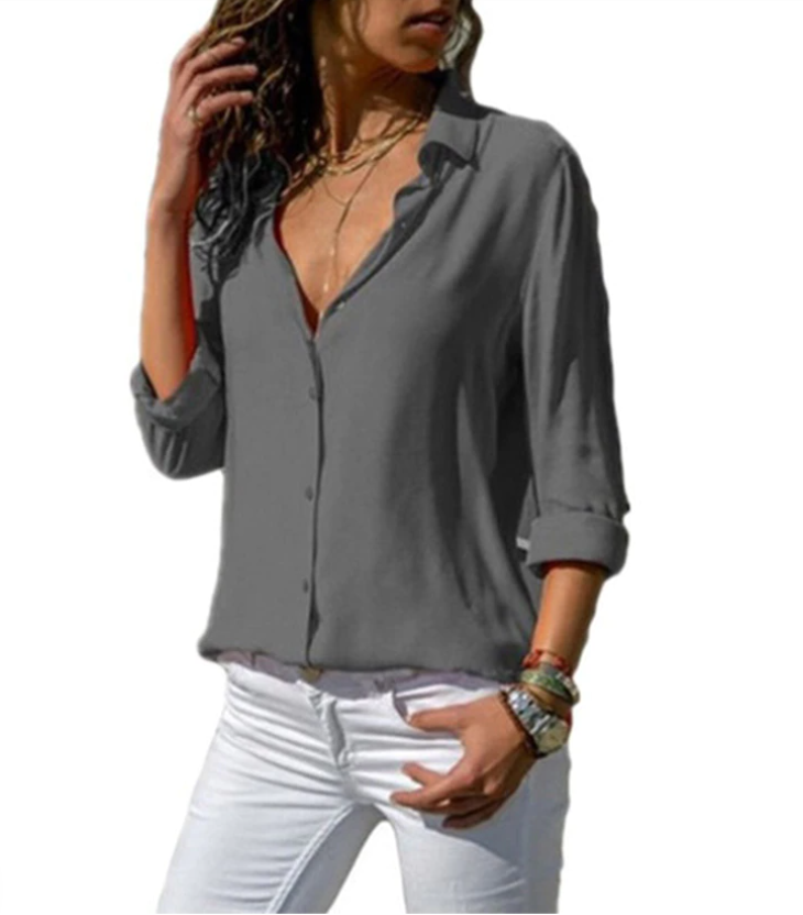 Quincy - Elegante blusa de manga larga para mujer