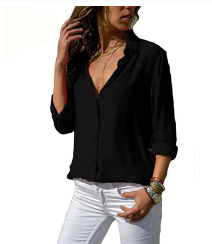 Quincy - Elegante blusa de manga larga para mujer