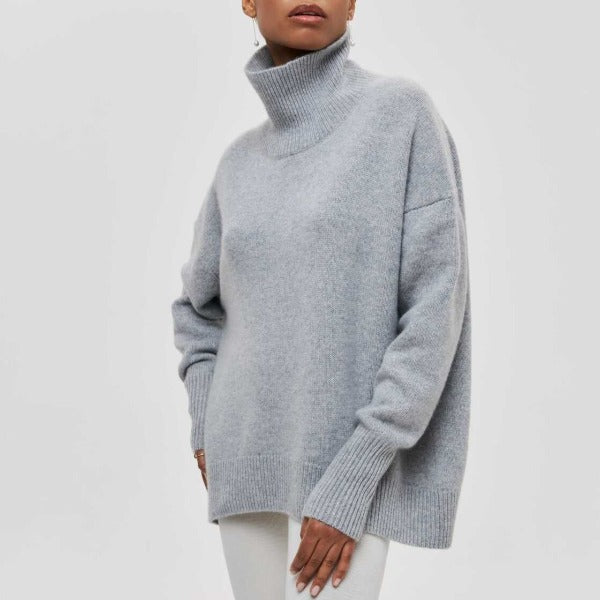 Estelle - Elegante jersey de cuello alto para los días con estilo