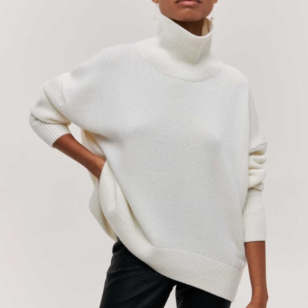 Estelle - Elegante jersey de cuello alto para los días con estilo