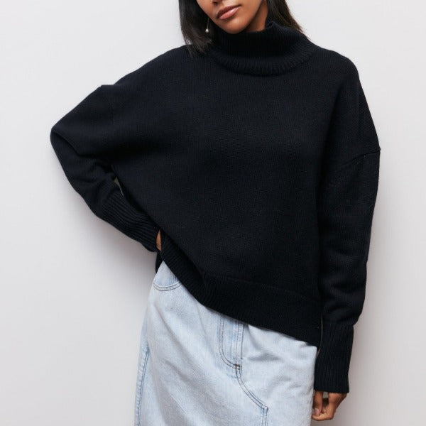 Estelle - Elegante jersey de cuello alto para los días con estilo