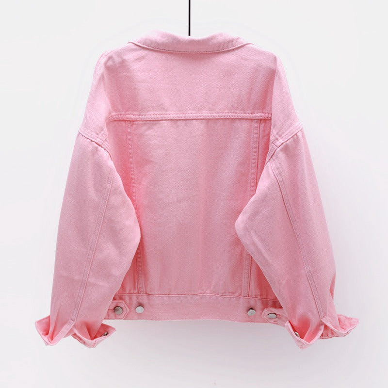 Aurelia - Elegante y cómoda chaqueta vaquera rosa para señora