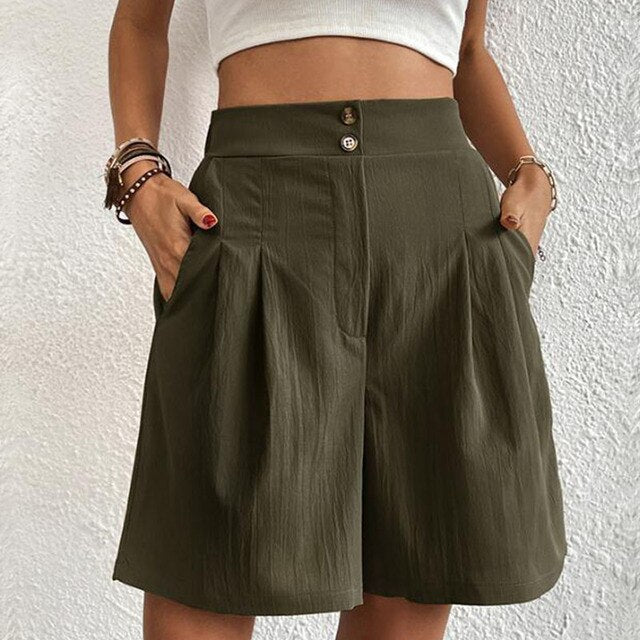 Sophie - Elegantes pantalones cortos con doble botonadura para mujer