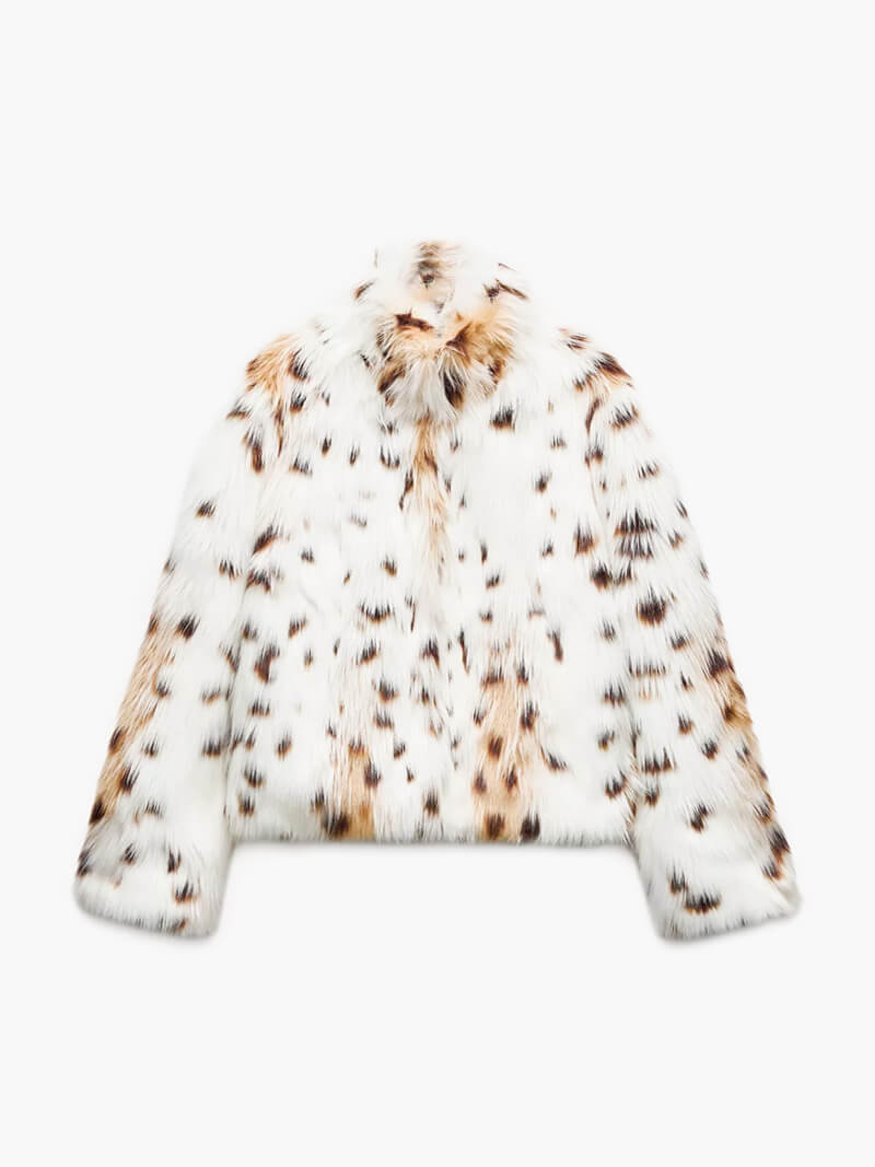Aurora™ - Chaqueta Impresa de Leopardo en Piel