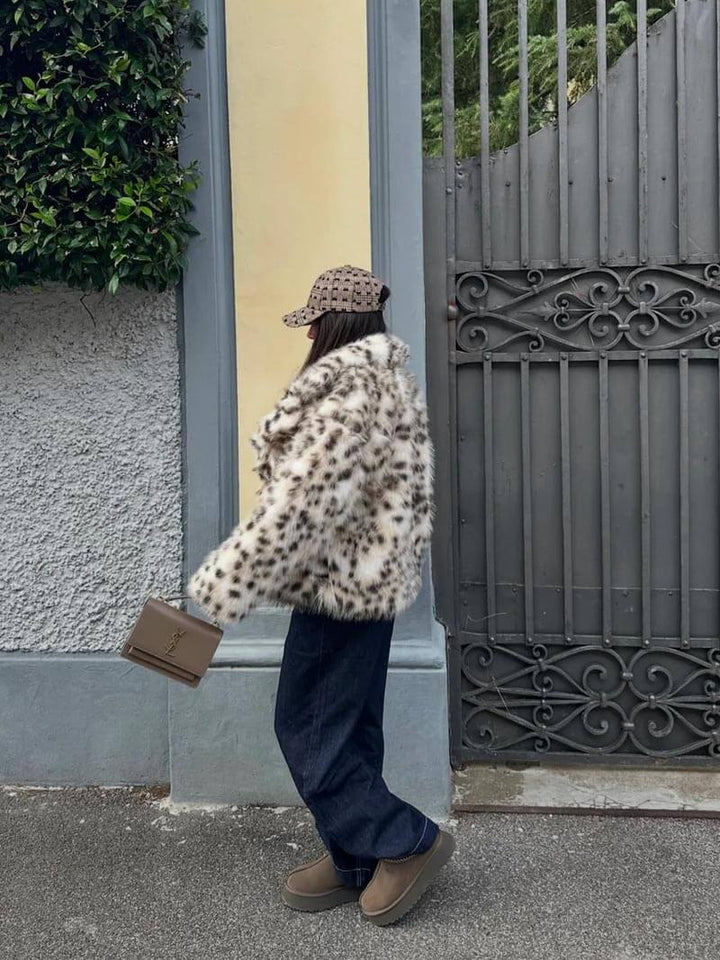 Aurora™ - Chaqueta Impresa de Leopardo en Piel