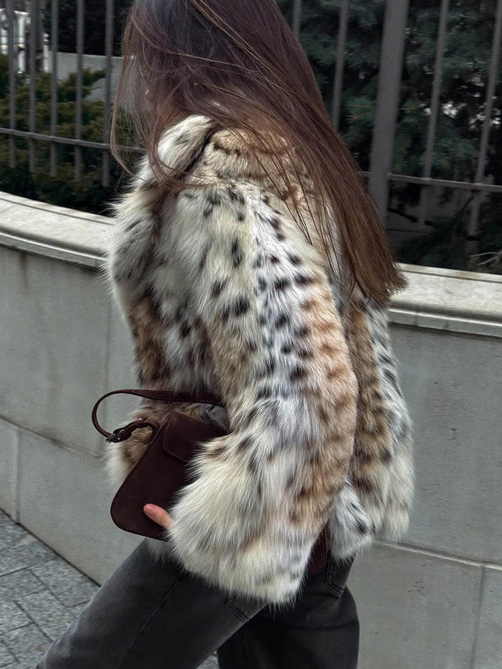 Aurora™ - Chaqueta Impresa de Leopardo en Piel