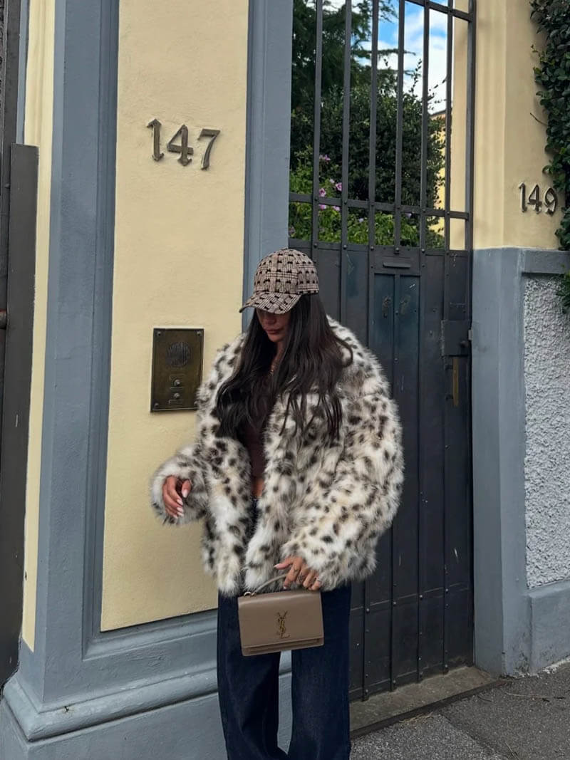 Aurora™ - Chaqueta Impresa de Leopardo en Piel