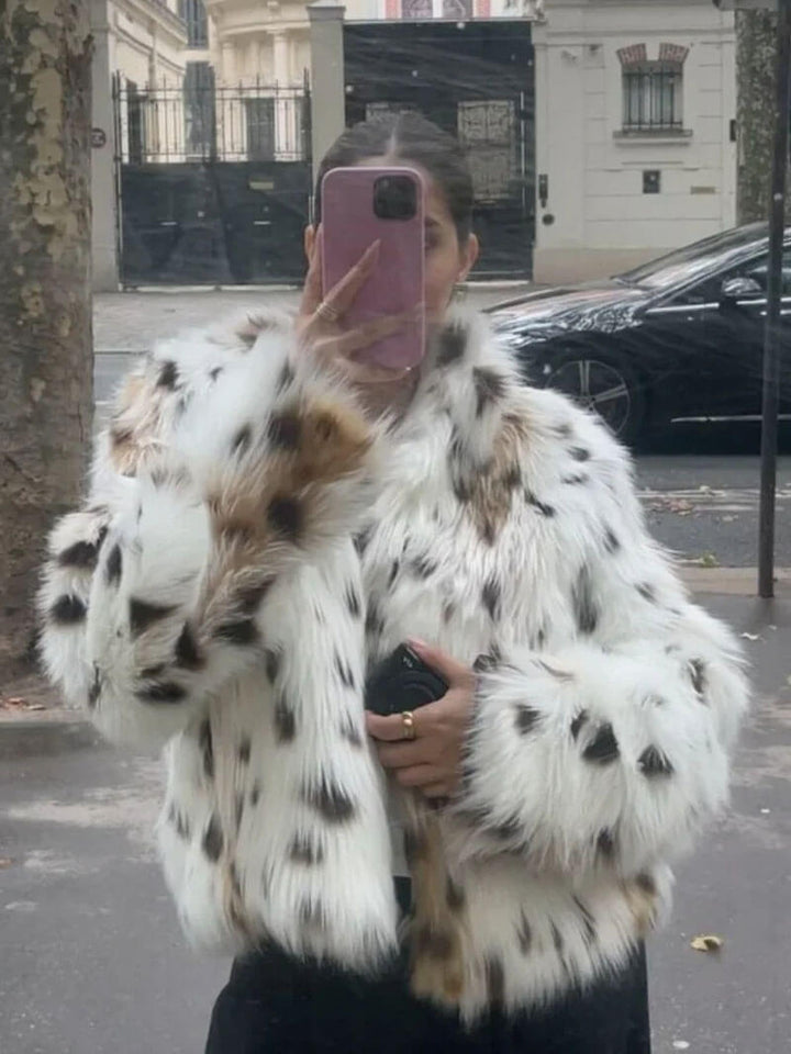 Aurora™ - Chaqueta Impresa de Leopardo en Piel