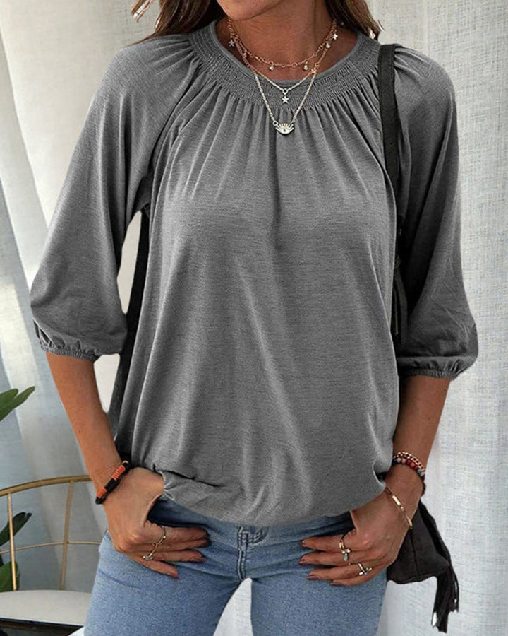 Kira - Elegante y versátil camiseta de cuello redondo para mujer