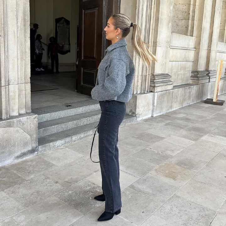 Carla - Elegante chaqueta corta de otoño con cremallera para mujer