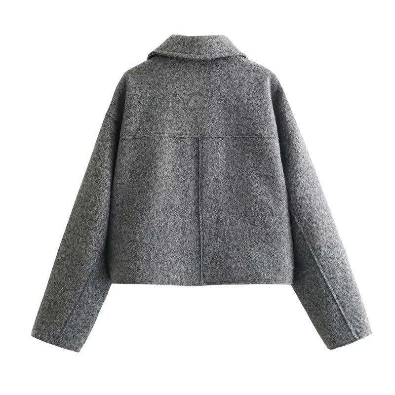 Carla - Elegante chaqueta corta de otoño con cremallera para mujer
