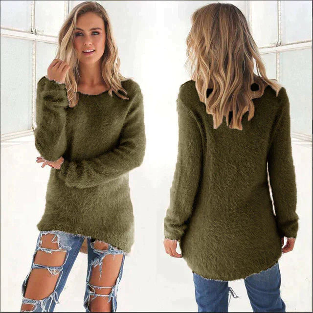 Georgia - Elegante jersey informal de cuello en O para un estilo chic sin esfuerzo