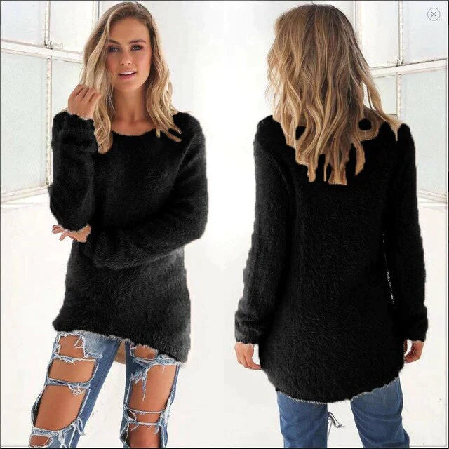 Georgia - Elegante jersey informal de cuello en O para un estilo chic sin esfuerzo