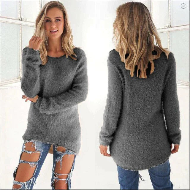 Georgia - Elegante jersey informal de cuello en O para un estilo chic sin esfuerzo