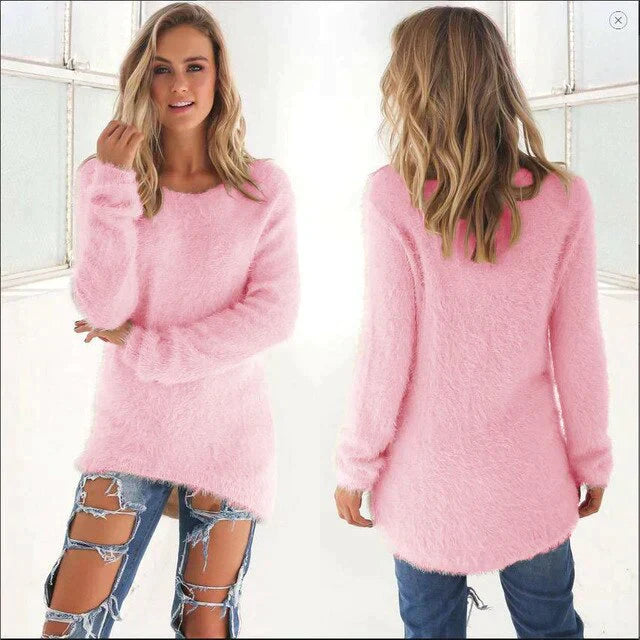 Georgia - Elegante jersey informal de cuello en O para un estilo chic sin esfuerzo