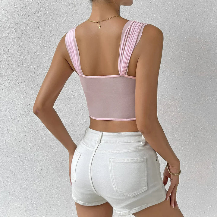 Lily - Elegante top corsé rosa para señora