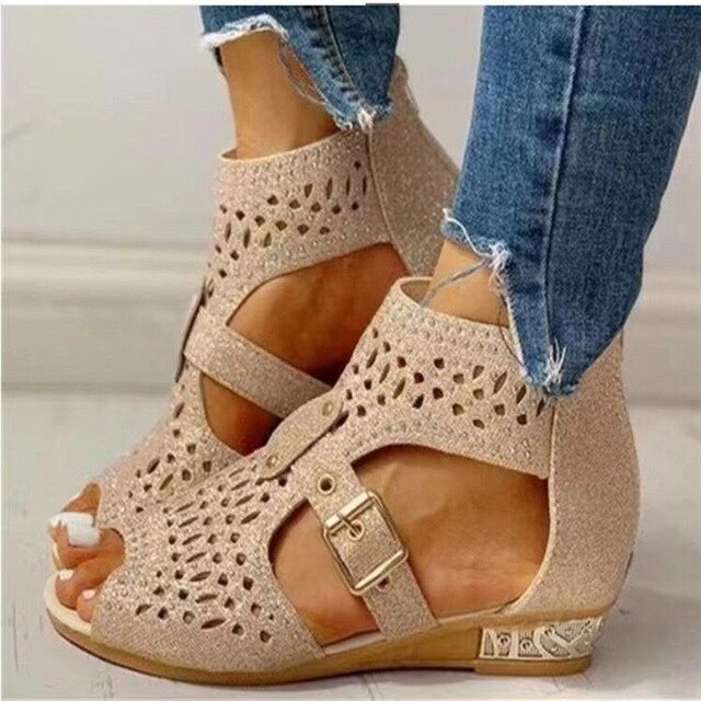 Eva - Sandalias ortopédicas cómodas y elegantes con tacón bajo para mujer