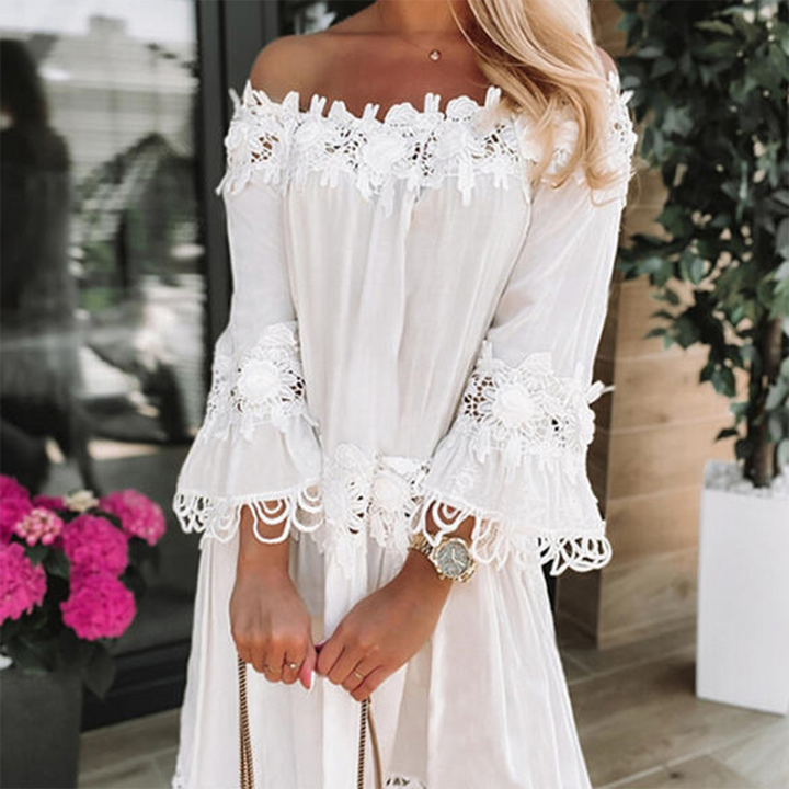 DOROTA - Elegante vestido sin hombros para un look chic