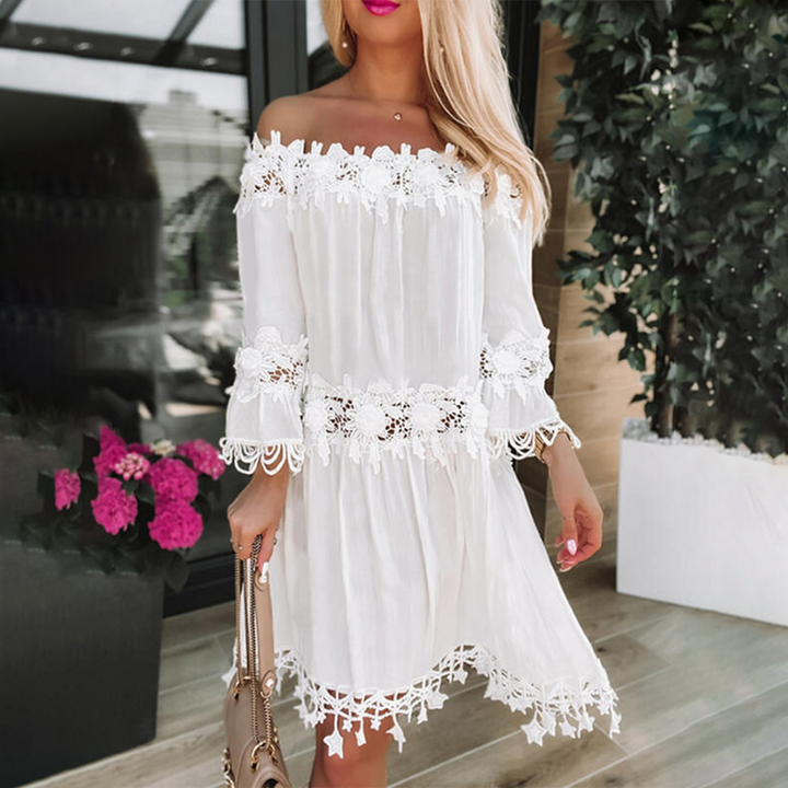 DOROTA - Elegante vestido sin hombros para un look chic