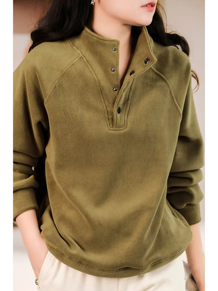 Samantha - Camisa casual de colores básicos de moda para otoño para mujer