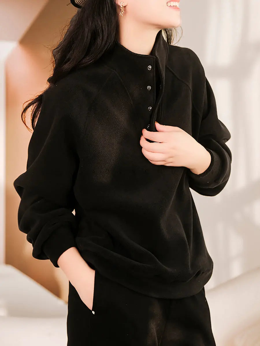 Samantha - Camisa casual de colores básicos de moda para otoño para mujer